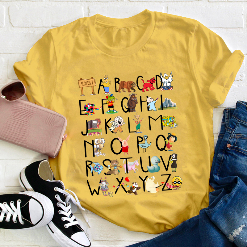 26 Alphabet Animals Teacher T-Shirt