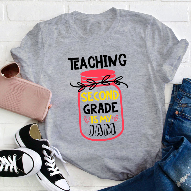 Personalized Grade Teaching Is My Jam Teacher T-Shirt