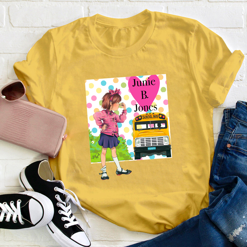 Colored Dot Junie B Jones Teacher T-Shirt