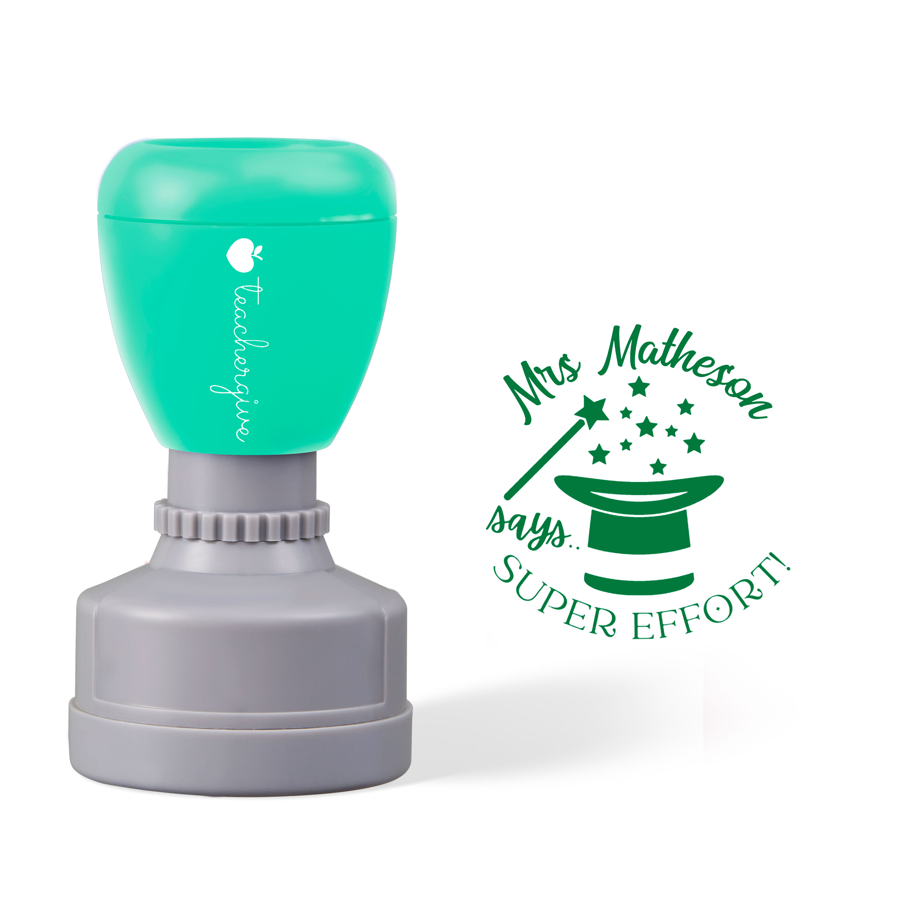 Personalized Super Effort Magic Teacher Stamp