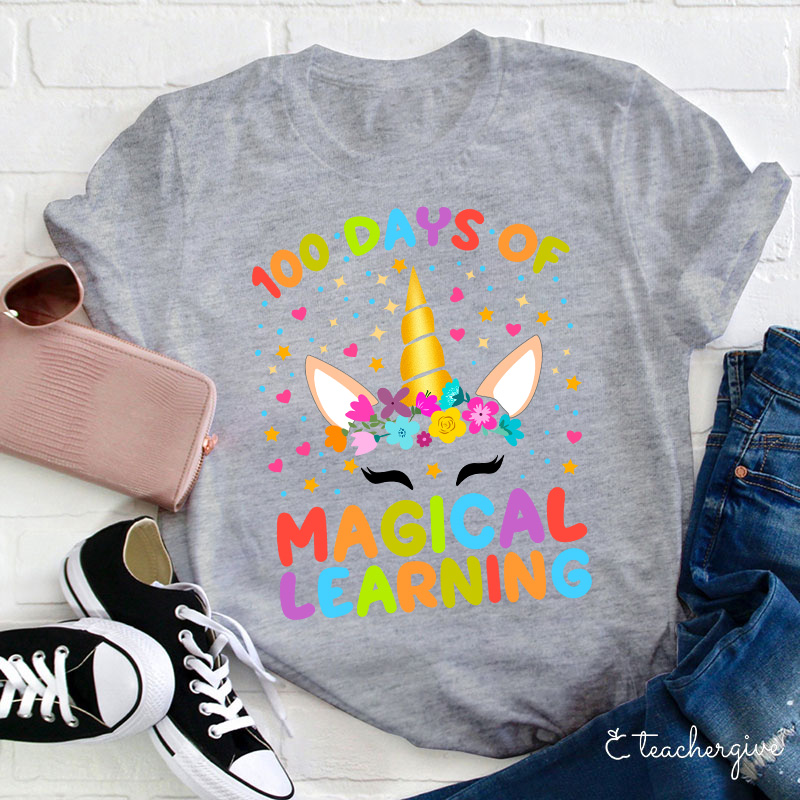 100 Days Of Magical Learning Teacher T-Shirt