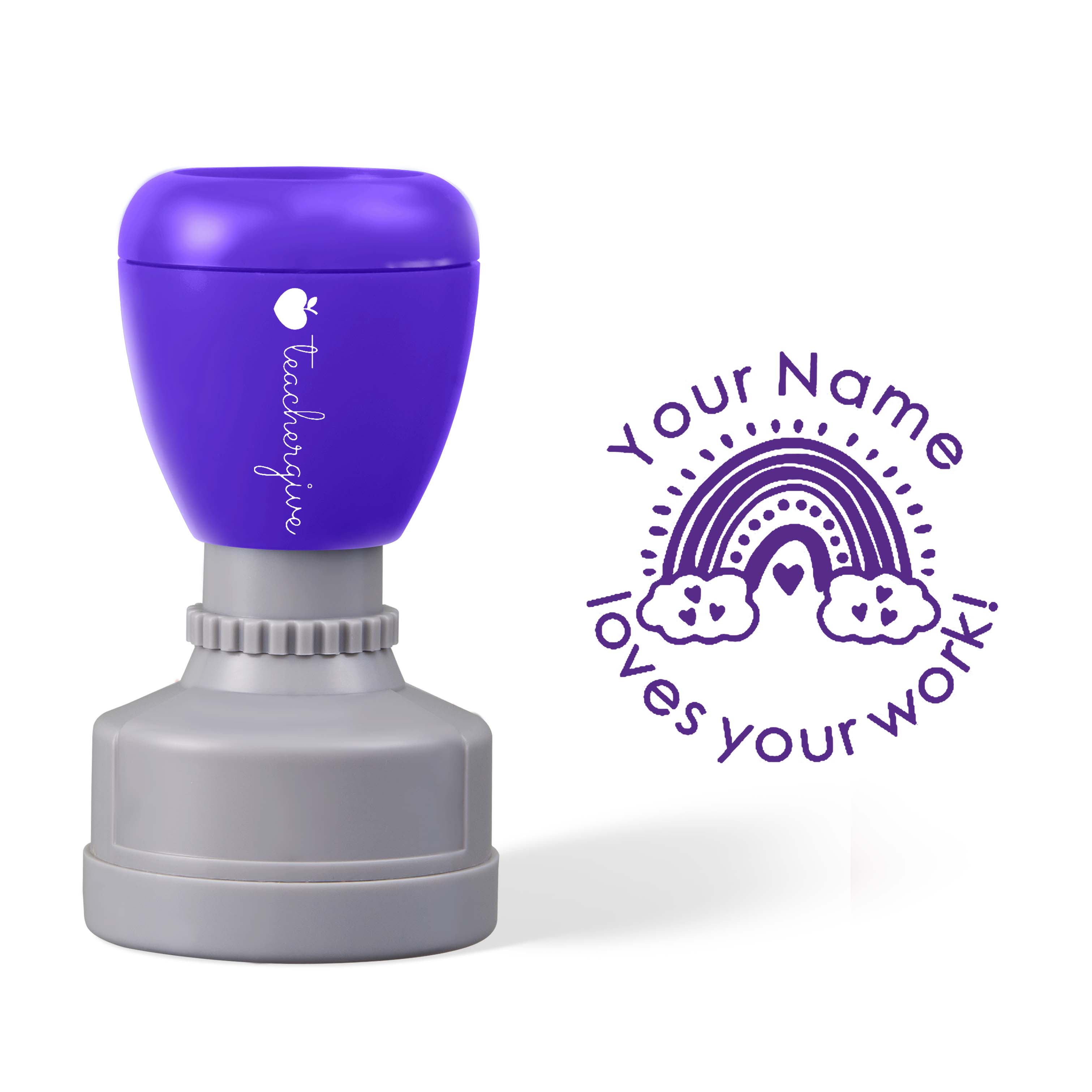 Personalized Name Love Your Work Teacher Stamp
