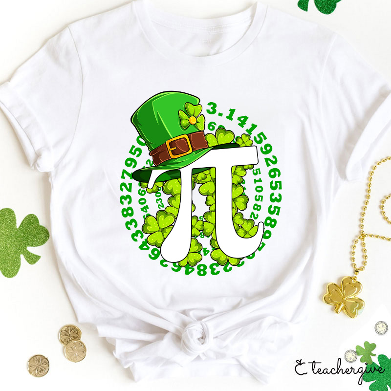 Irish Number Pi Leprechuaun Hat Teacher T-Shirt