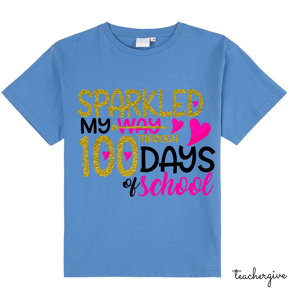 Sparkled My Way Through 100 Days Of School Kids T-Shirt