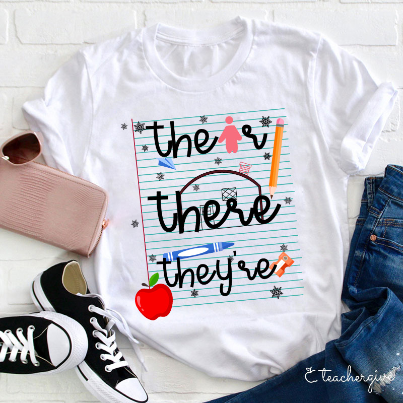 Their There They Are Book T-Shirt