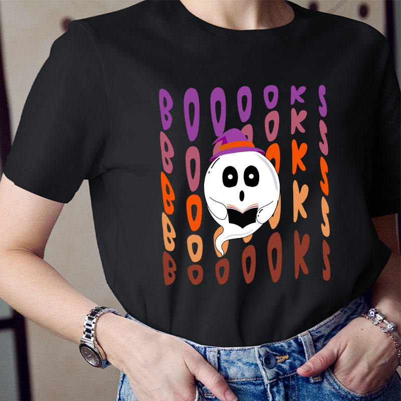 Booooks Reading Halloween T-Shirt