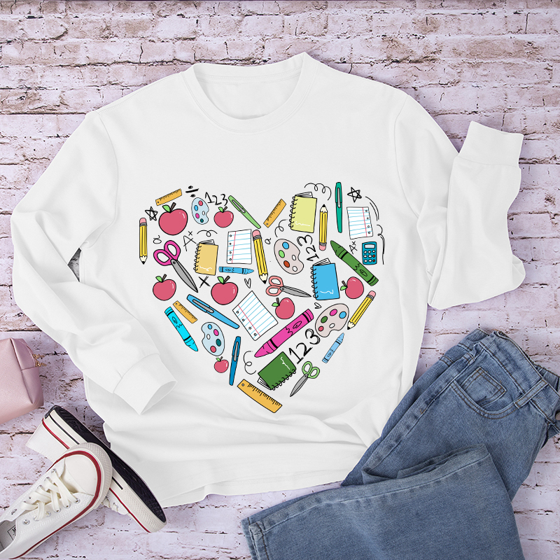 Teacher Heart Long Sleeve T-Shirt