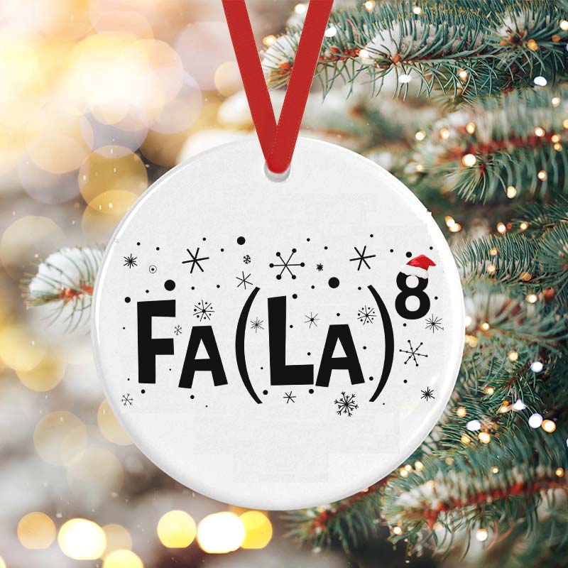 Fa La Christmas Lights Ceramic Ornament