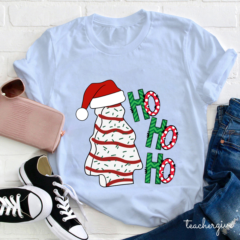 Ho Ho Ho Santa Claus Is Coming Teacher T-Shirt