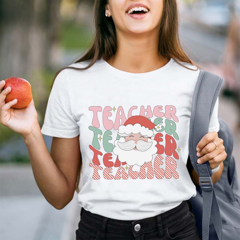Happy Santa Teacher Teacher T-Shirt