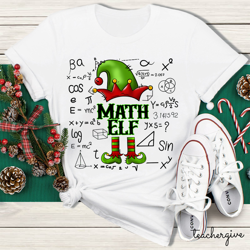 Christmas Math Elf Teacher T-Shirt