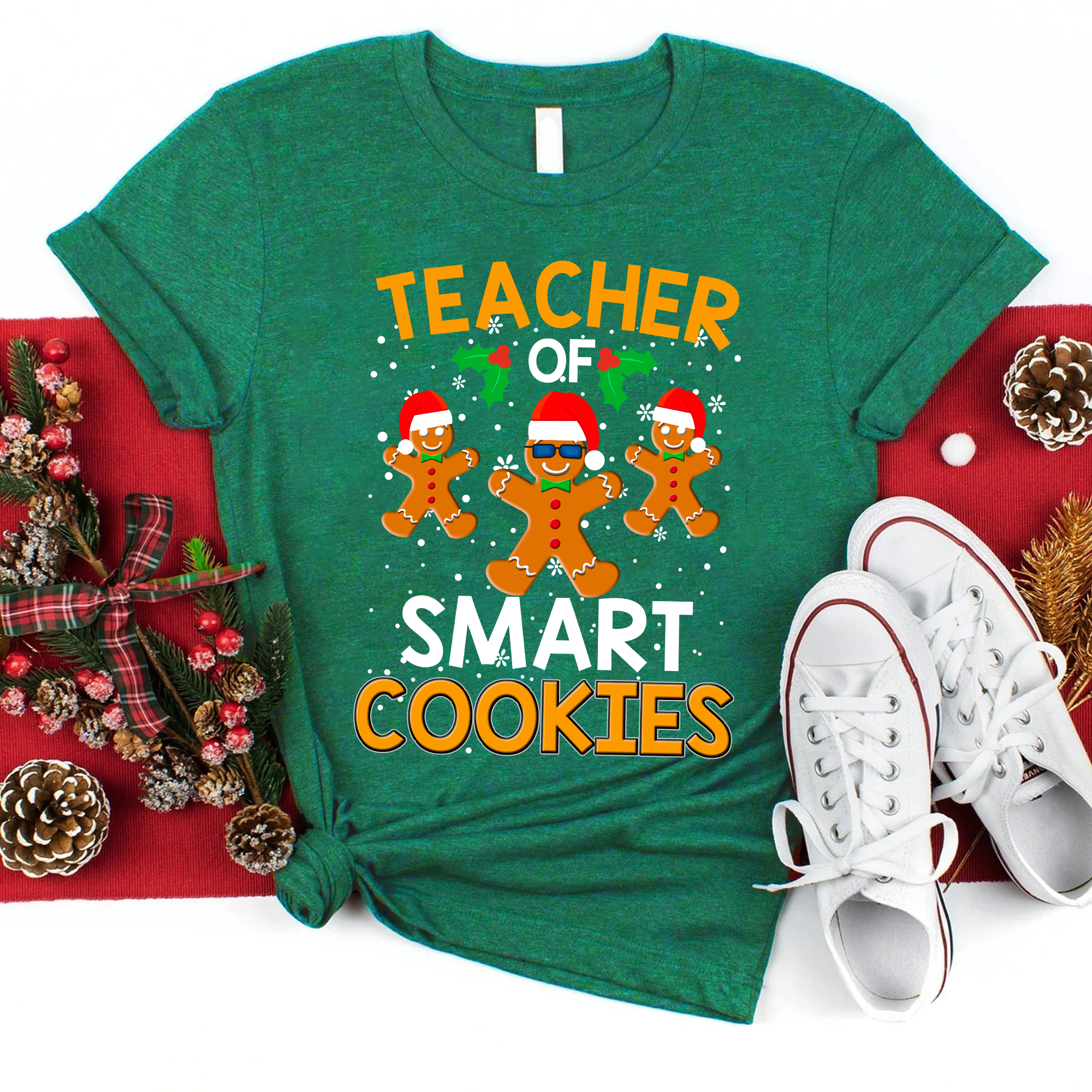 Christmas Teacher Of Smart Cookies T-Shirt