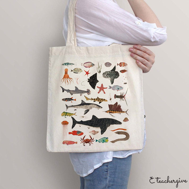 So Much Living Being Under The Sea Teacher Tote Bag