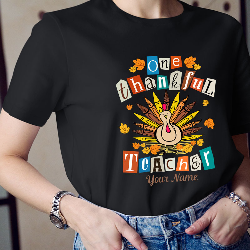 Personalized One Thankful Teacher Teacher T-Shirt