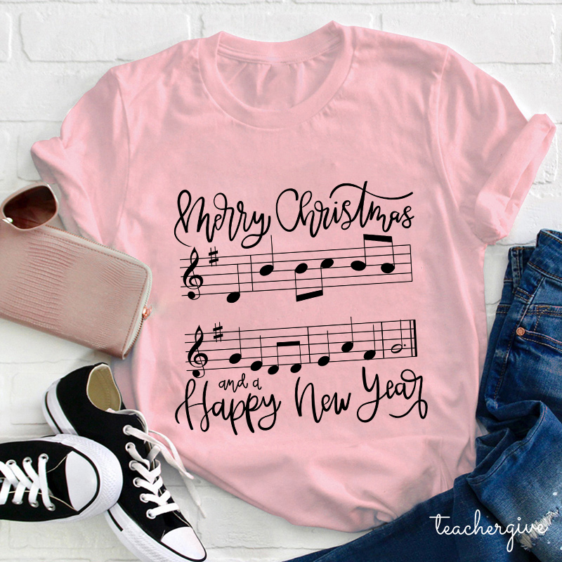 Merry Christmas And A Happy New Year Teacher T-Shirt