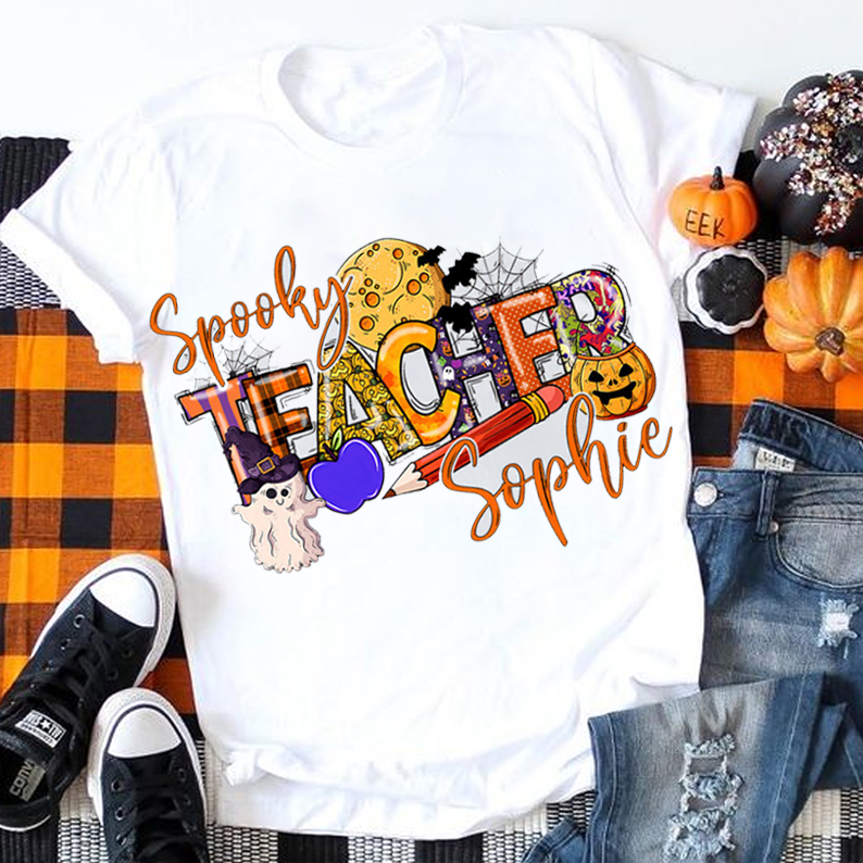 Personalized Spooky Teacher T-Shirt