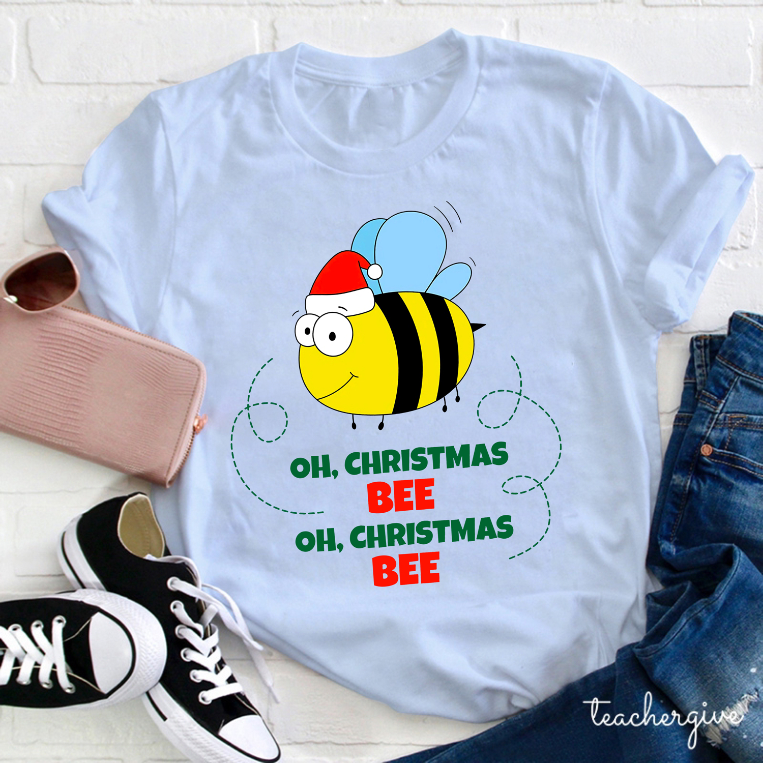 O Christmas Bee O Christmas Bee Teacher T-Shirt