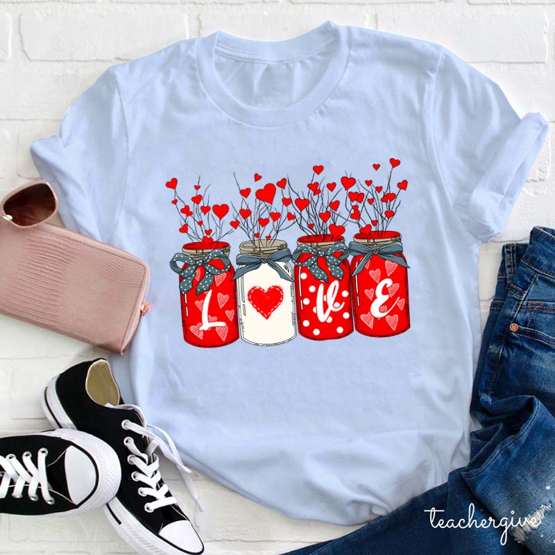 Heart Plants Love Teacher T-Shirt