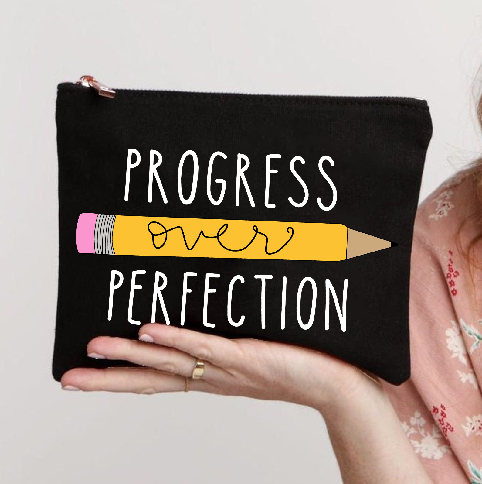Progress Over Perfection Makeup Bag