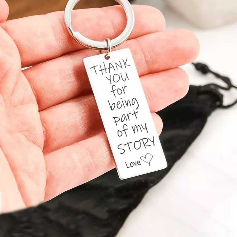 Personalized Thank You For Being Part Of My Story Keychain