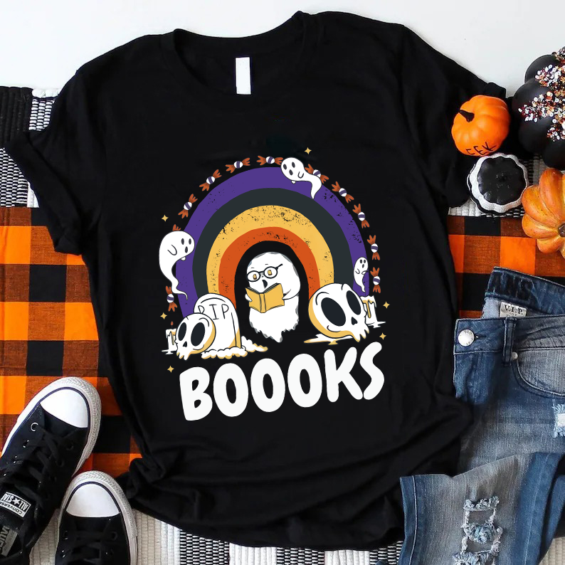Booook Ghost Reading T-Shirt
