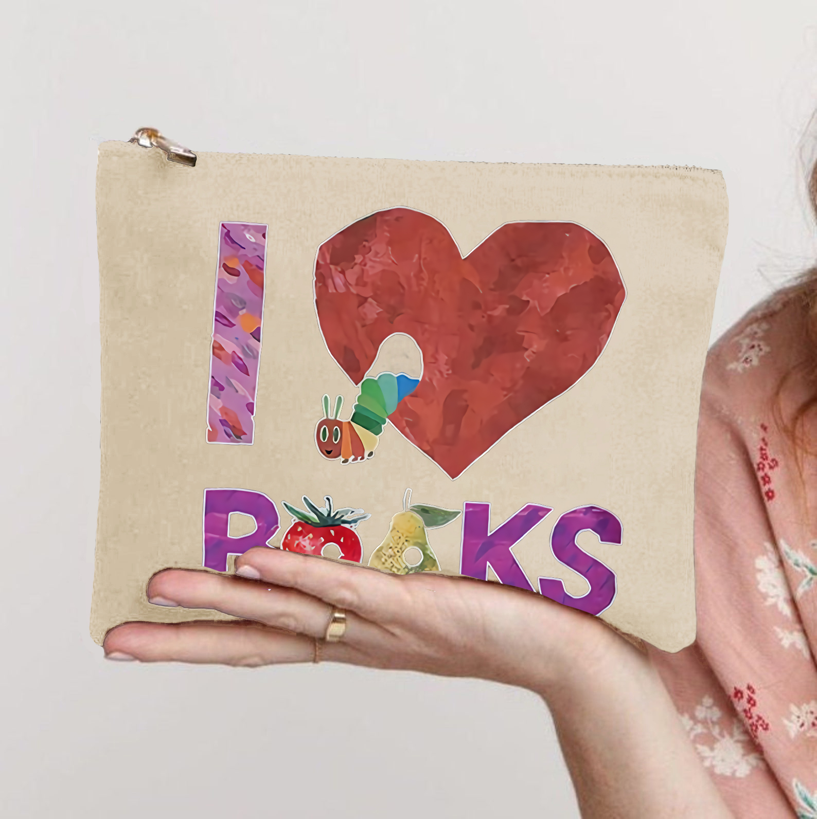 I Love Books Makeup Bag