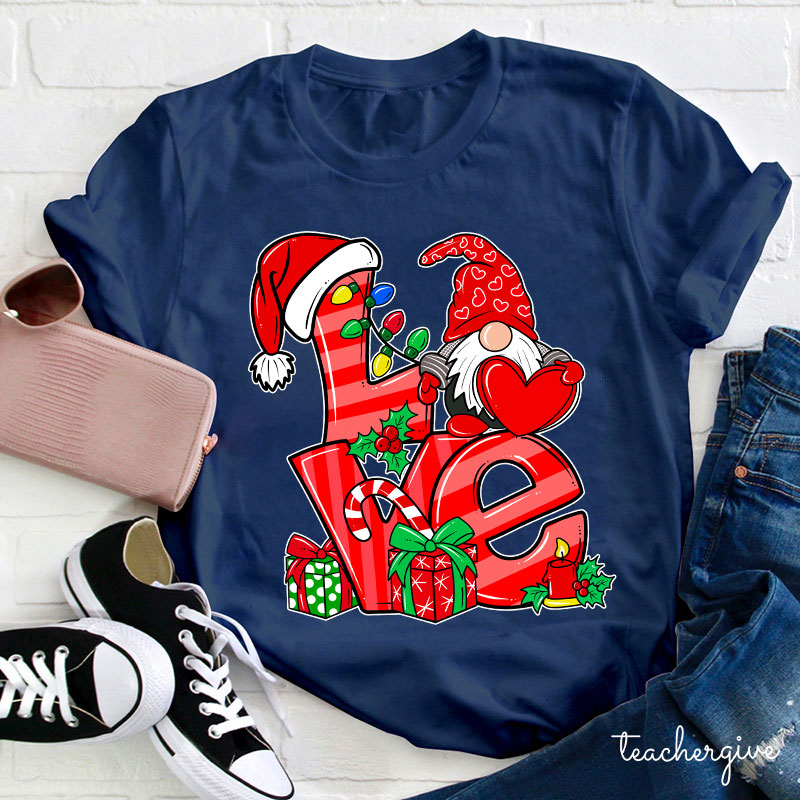 Gnomes' Loving Heart Teacher T-Shirt