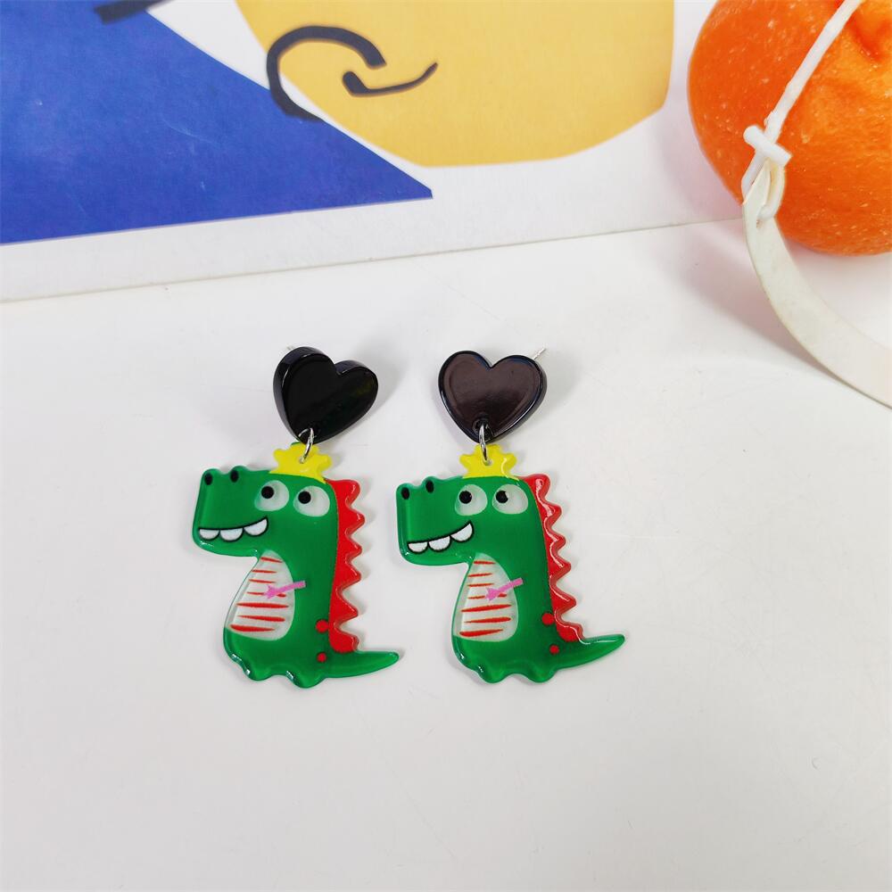 Funny Dinosaur Baby  Acrylic Earrings