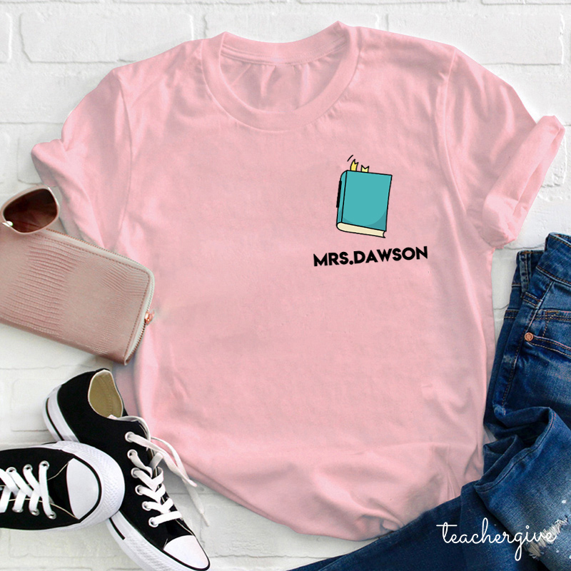 Personalized Read More Book Teacher Name Teacher T-shirt