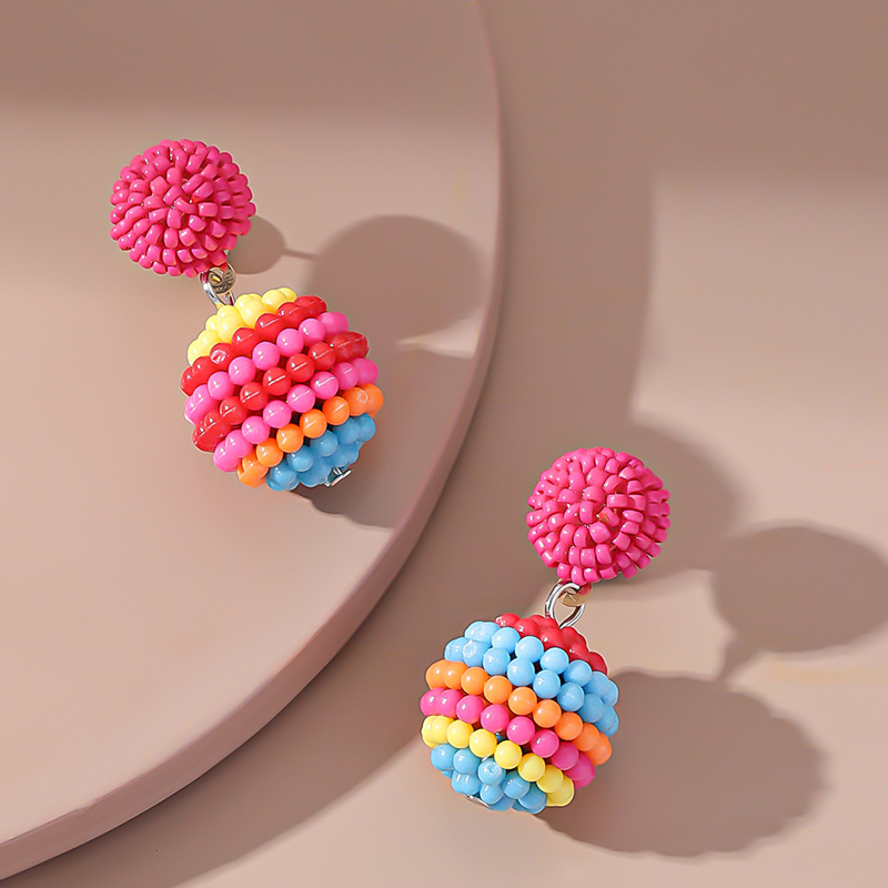 Pink Ball Earrings