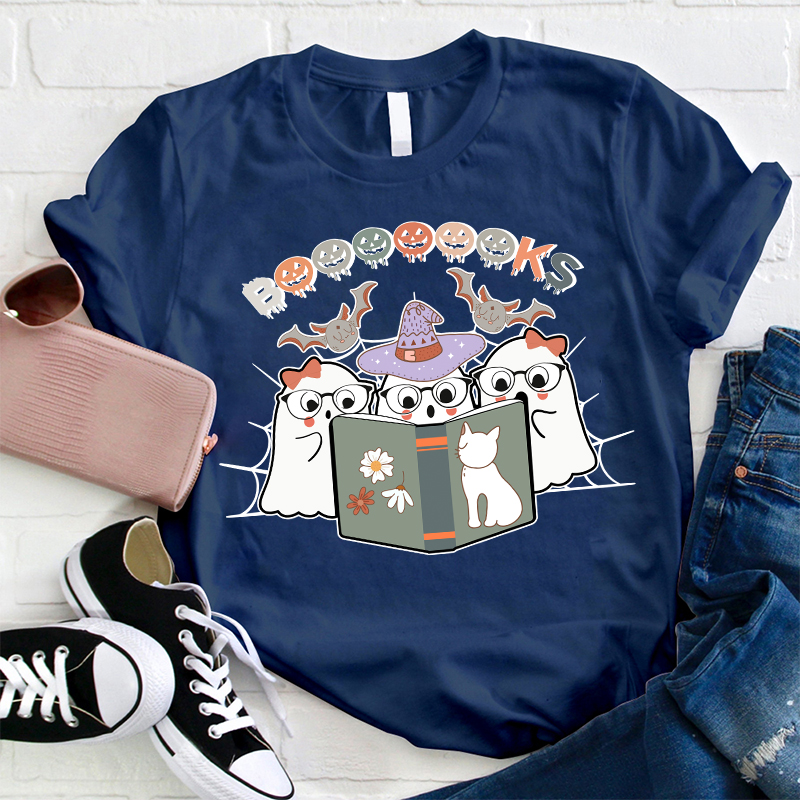Ghosts Reading Booooooooks Teacher T-Shirt