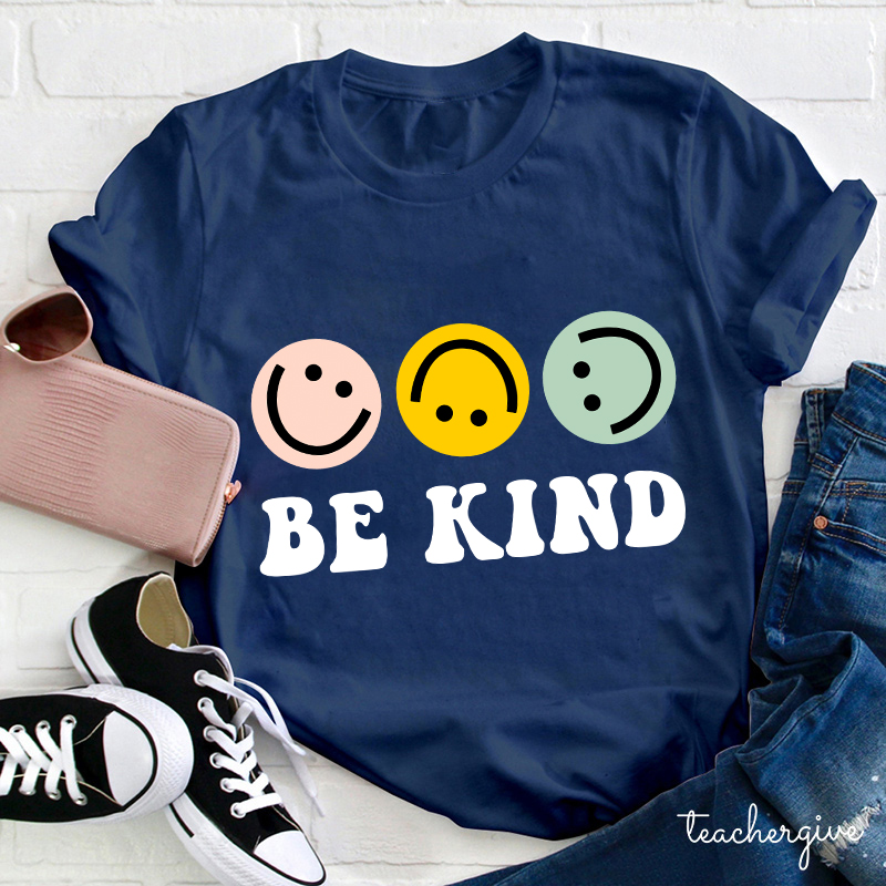 Be Kind Smiling Face Teacher T-Shirt