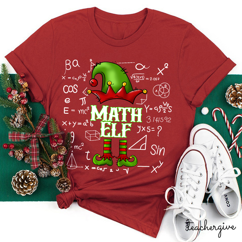 Christmas Math Elf Teacher T-Shirt