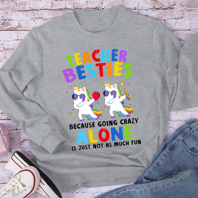 Unicorn Teacher Besties Teacher Long Sleeve T-Shirt