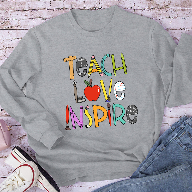 Teach Love Inspire Teacher Long Sleeve T-Shirt