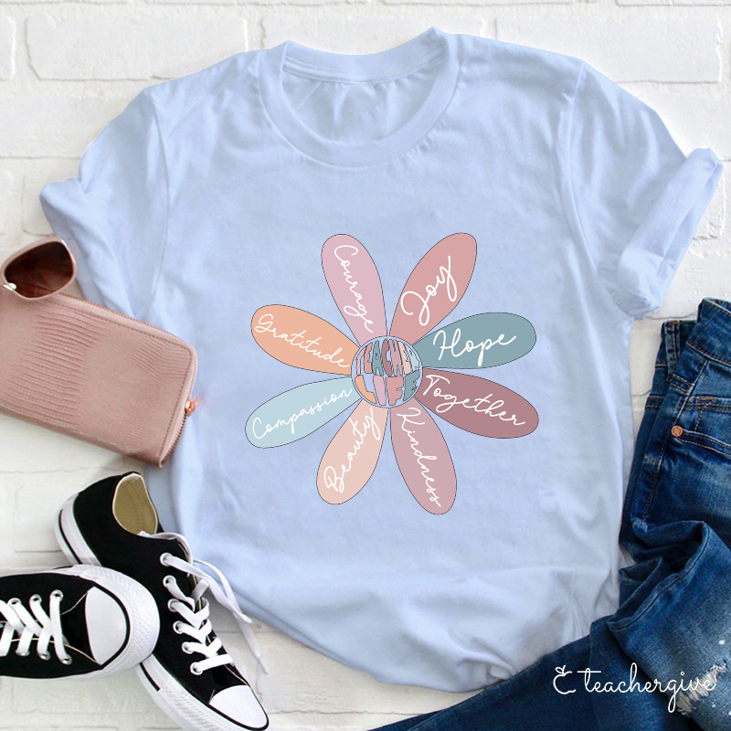 Life Is Good Letter Flower T-Shirt