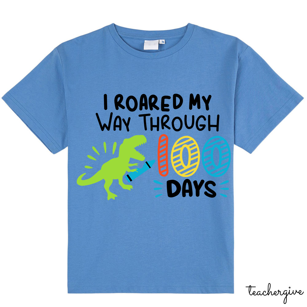 I Roared My Way Through 100 Days Kids T-Shirt
