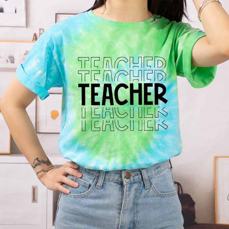 Teacher Letters Teacher Tie-dye T-Shirt