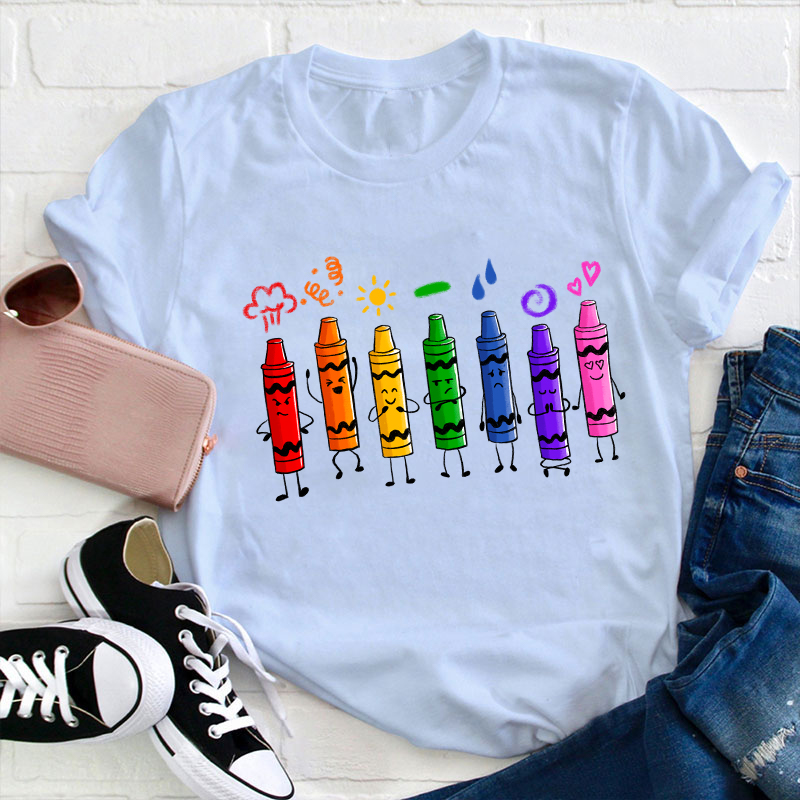 Mood Color Crayons Teacher T-Shirt