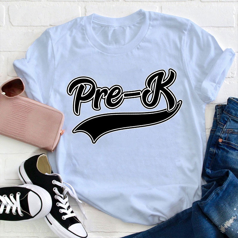 Personalized Black And White Simple Lines Teacher T-Shirt