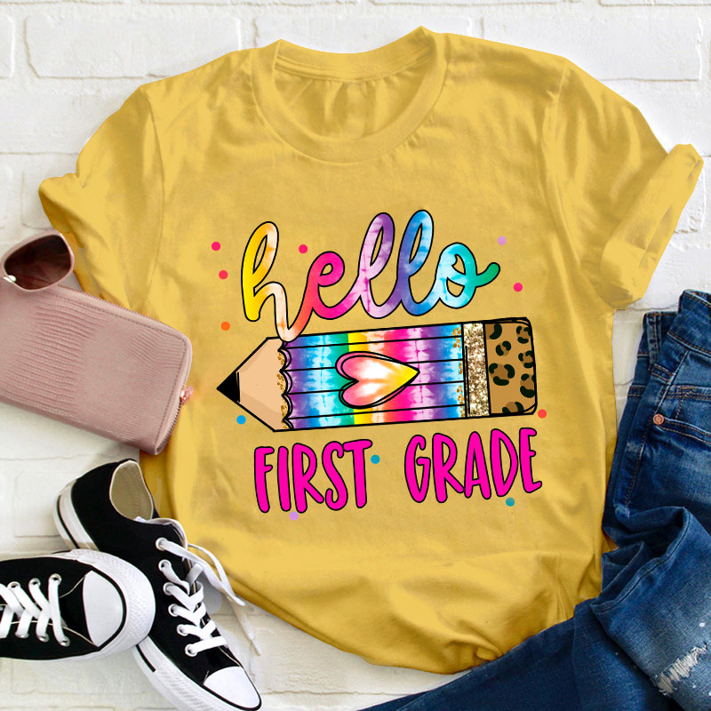Personalized Grade Hello Teacher T-Shirt