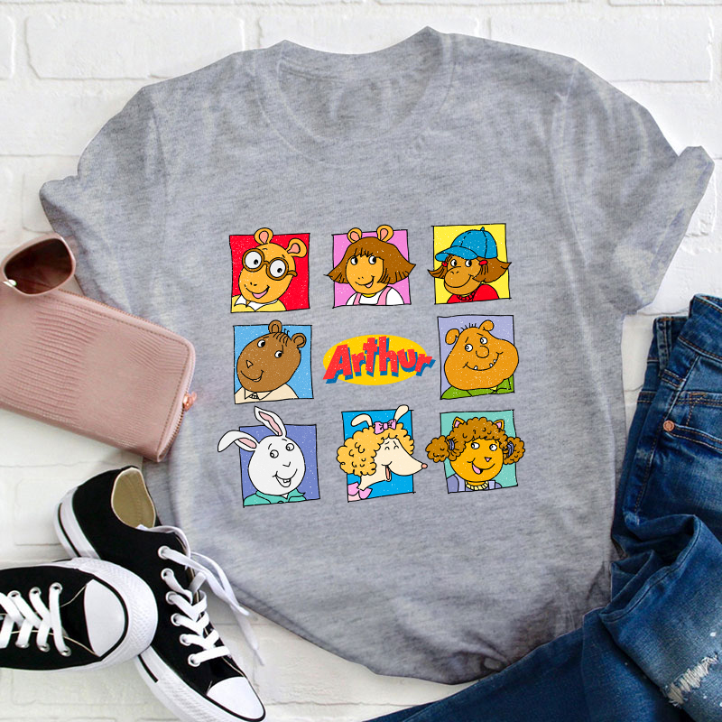 Arthur 9-Box Grid Teacher T-Shirt