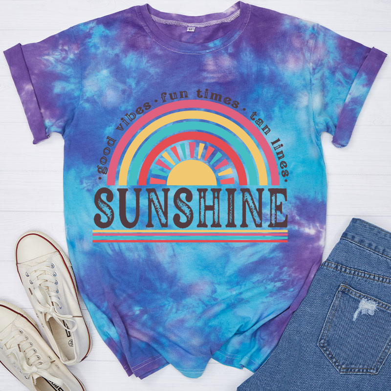 Good Vibes Fun Times Tan Lines Tie-dye T-Shirt