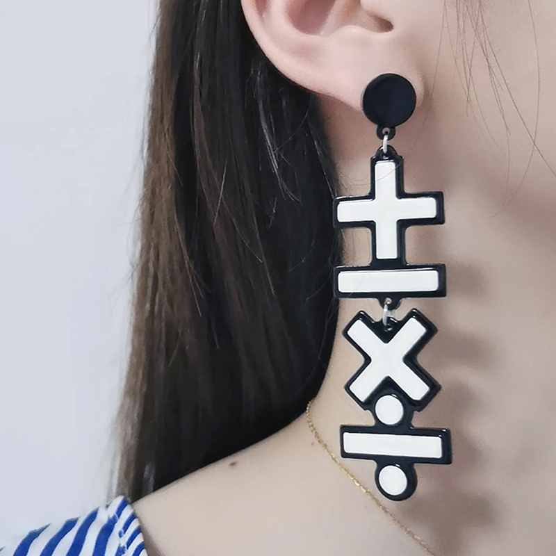 Symbol Design Drop  Earrings