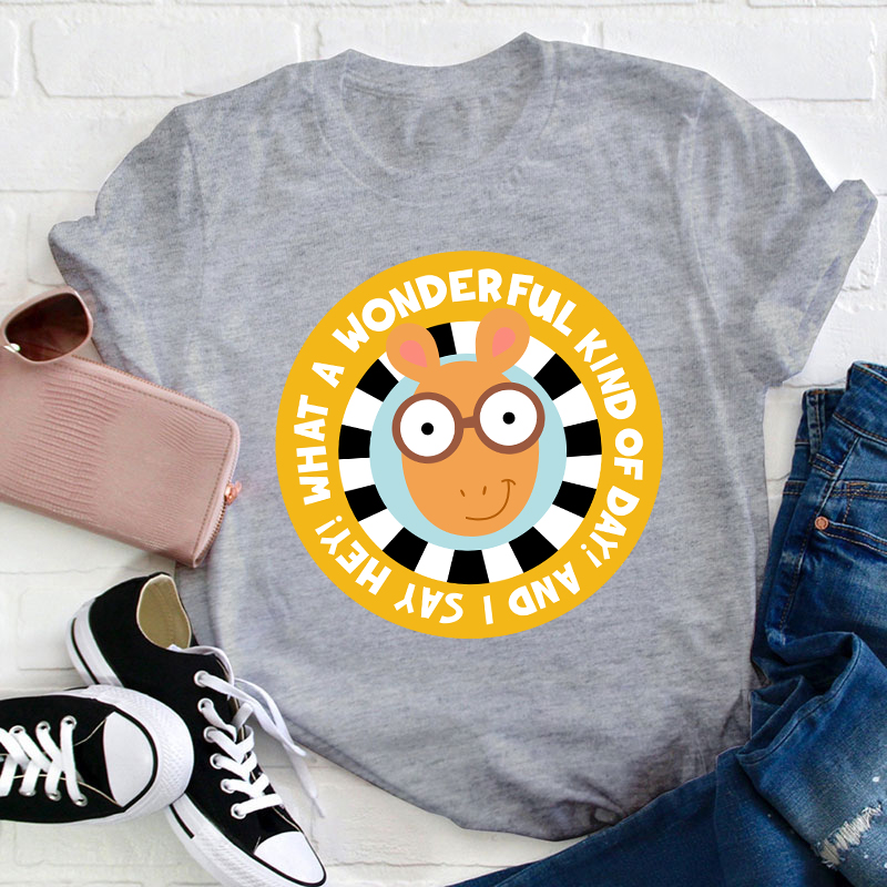 What A Wonderful Kind Of Day Teacher T-Shirt