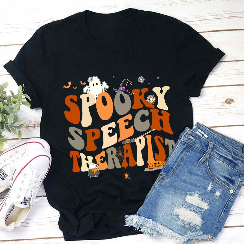 Spooky Speech Therapist Teacher T-Shirt