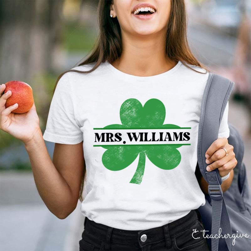 Personalized Clover Teacher T-Shirt