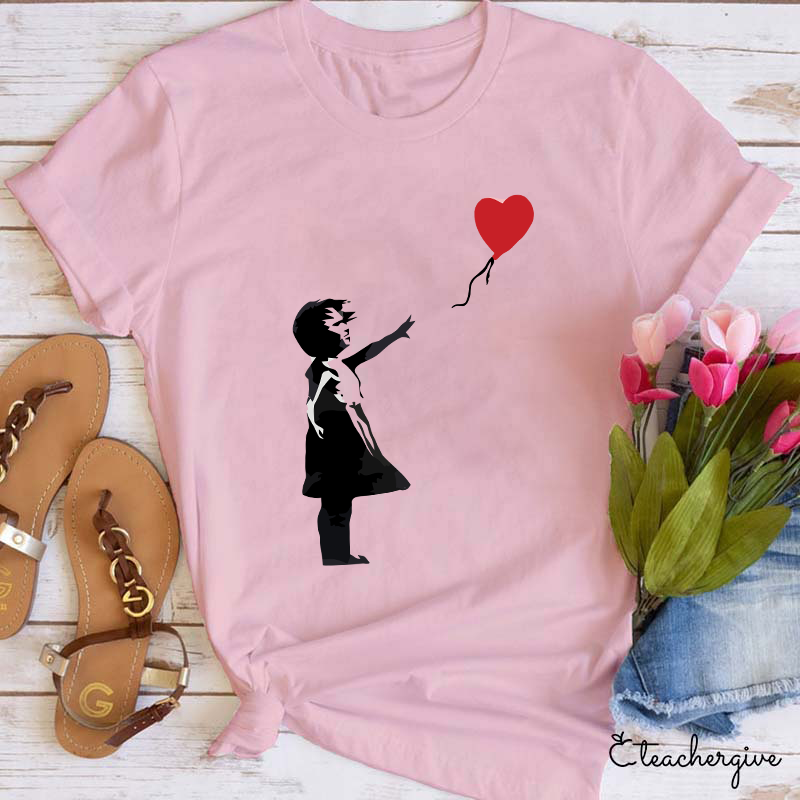 The Girl Whose Balloon Flew Away Teacher T-Shirt