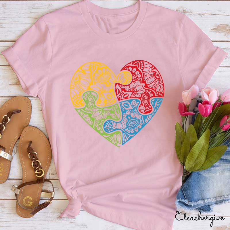 Puzzle Heart SLP Teacher T-Shirt