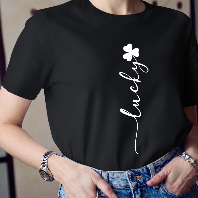 Clover Flower Lucky Stem Teacher T-Shirt
